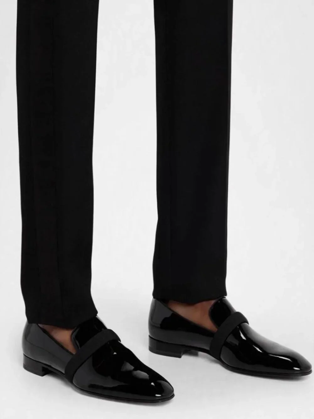 Men’s Black Patent Red Bottom Luxury Formal Tuxedo Loafers – EU 44 | BRAND NEW